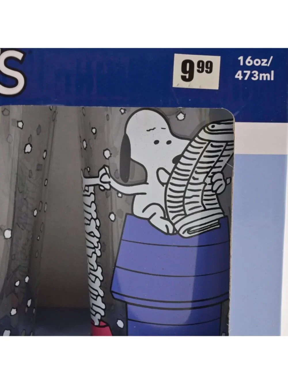 Zak! Peanuts Snoopy & Charlie Brown Pint Glasses 16oz Set OF 2 NIB